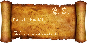 Mérai Deodát névjegykártya